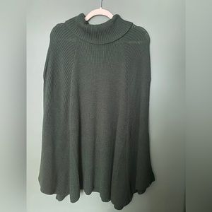 SHEIN LUNE Plus Turtleneck Split Sleeve Knit Poncho